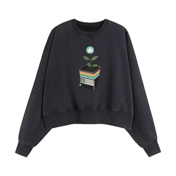 Crop Sweatshirt | Blooming Light in a Pixel Pot