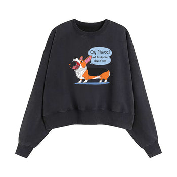 Crop Sweatshirt | Barking Bravery: The Battlecry of the Bold