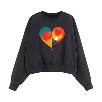Crop Sweatshirt | Heartstrings Ablaze: The Symphony of Small Yet Mighty