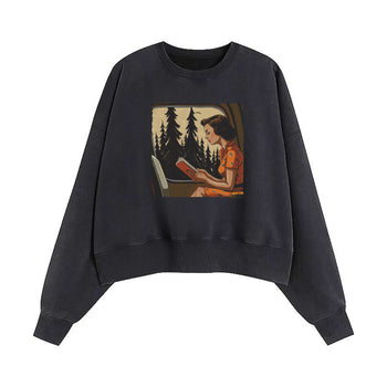 Crop Sweatshirt | Whispered Pines and Orange Glow