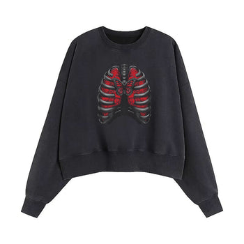 Crop Sweatshirt | Butterfly Cage: The Fragile Dance of Liberation