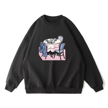 Sweatshirt | Table for Two, Memories Etched in Soft Hues