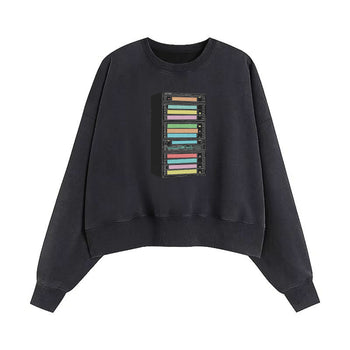 Crop Sweatshirt | Neon Echoes: The Heartbeat of Connection