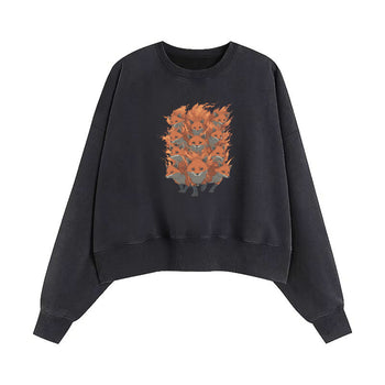 Crop Sweatshirt | The Blaze Within: A Dance of Courage