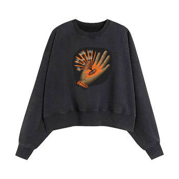 Crop Sweatshirt | Blooming Wounds: The Eye of Healing