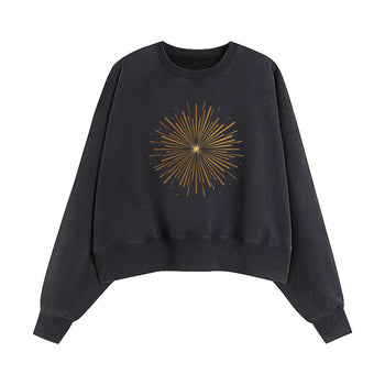 Crop Sweatshirt | Golden Burst of New Beginnings