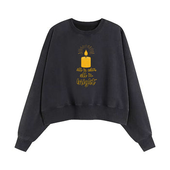 Crop Sweatshirt | Candlelight Serenity