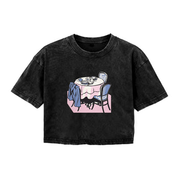 Boxy Tee | Table for Two, Memories Etched in Soft Hues