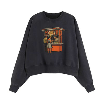 Crop Sweatshirt | Noodles in the Neon Glow