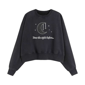Crop Sweatshirt | Moonlit Whispers of Holiday Dreams