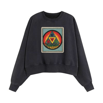 Crop Sweatshirt | The Geometry of Shadows
