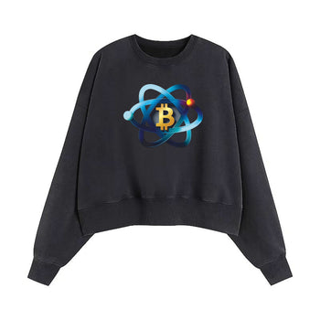 Crop Sweatshirt | Atomic Faith: The Icon of Digital Creation