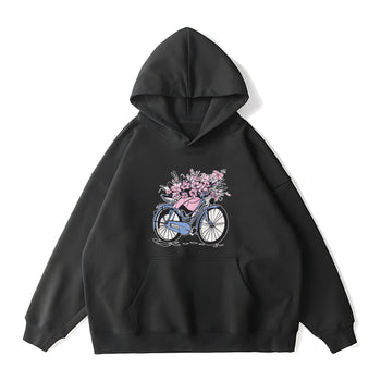 Hoodie | Bicycle Blooms: A Journey of Softness