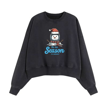Crop Sweatshirt | Snowy Reboot: A Digital Frost