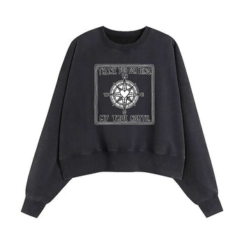 Crop Sweatshirt | Compass of the Heart: A Tribute to True North