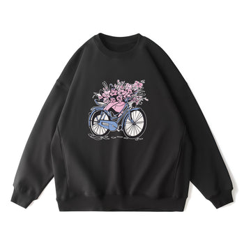 Sweatshirt | Bicycle Blooms: A Journey of Softness
