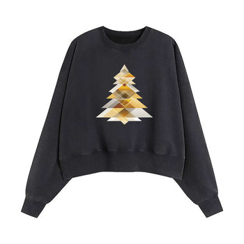 Crop Sweatshirt | Golden Fragments of Holiday Glow