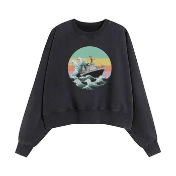 Crop Sweatshirt | Adrift in the Cracks of Time
