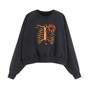 Crop Sweatshirt | Blooming Through the Cracks