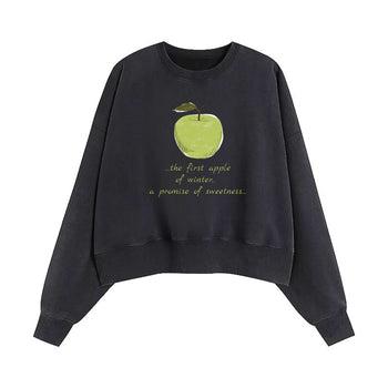 Crop Sweatshirt | The First Apple of Winter: A Sweet Promise