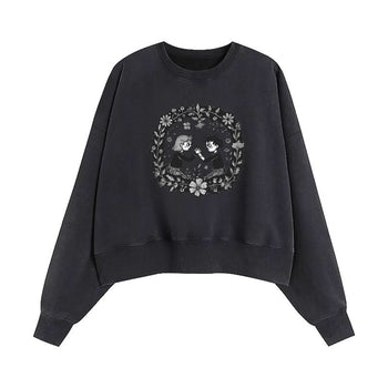 Crop Sweatshirt | Blooming Reflection: The Mirror of Souls