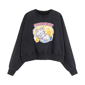 Crop Sweatshirt | Muse in the Glow of Whiskered Dreams