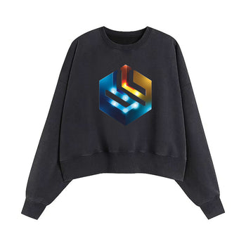 Crop Sweatshirt | Ascension of the Digital Pantheon