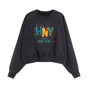 Crop Sweatshirt | Balloons of Promise: A New Year’s Celebration