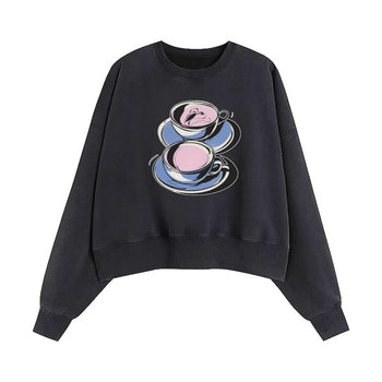 Crop Sweatshirt | Echoes in Porcelain: A Symphony of Soft Moments