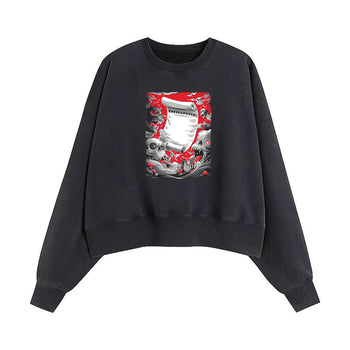 Crop Sweatshirt | Scroll of Shadows: The Gospel of Digital Hauntings