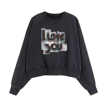 Crop Sweatshirt | Binary Blossom: A Love Letter Written in Code