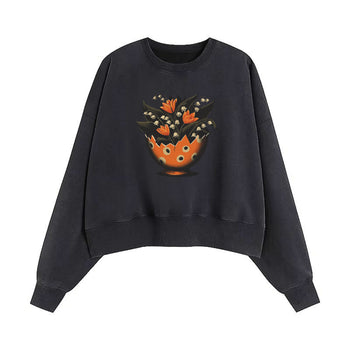 Crop Sweatshirt | Blooming Through the Cracks