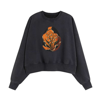 Crop Sweatshirt | Blooming Through the Cracks